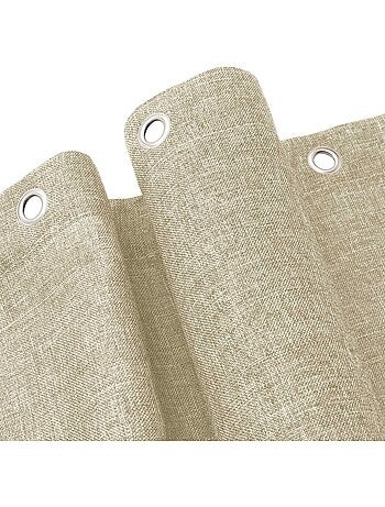 Cortina de ducha de chambray liso con ganchos