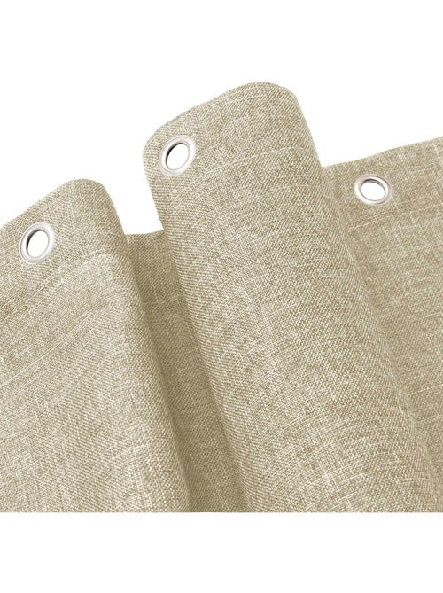 Cortina de ducha de chambray liso con ganchos - Kiabi