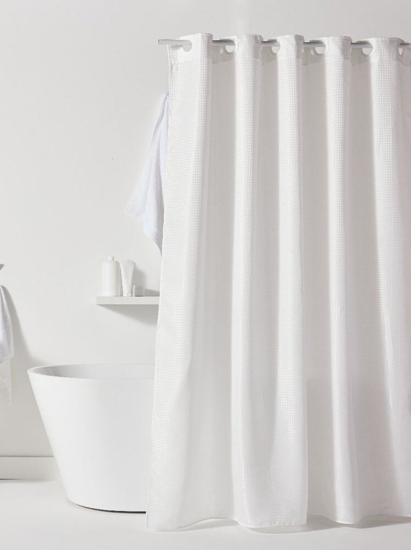 Cortina de ducha de efecto gofrado 180 x 200 cm blanco - Kiabi