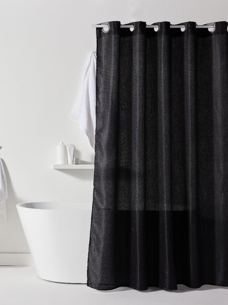 Cortina de ducha de efecto gofrado 180 x 200 cm negro - Kiabi
