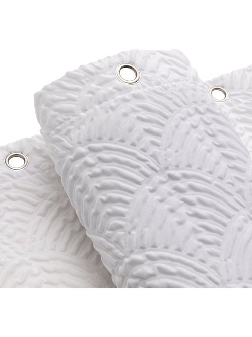 Cortina de ducha de microfibra gofrada con ganchos - Kiabi