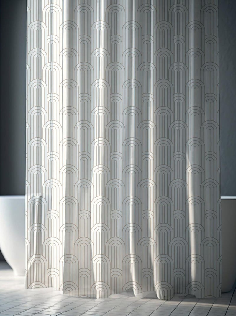 Cortina de ducha de poliéster con estampado de arco Beige - Kiabi