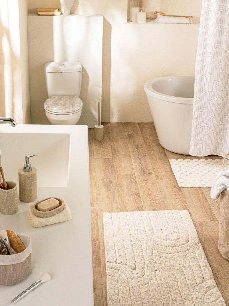 Cortina de ducha de poliéster con estampado de arco Beige - Kiabi