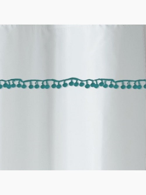 Cortina de ducha de poliéster con estampado de pompones - Kiabi Cortina de ducha de poliéster con estampado de pompones - Kiabi