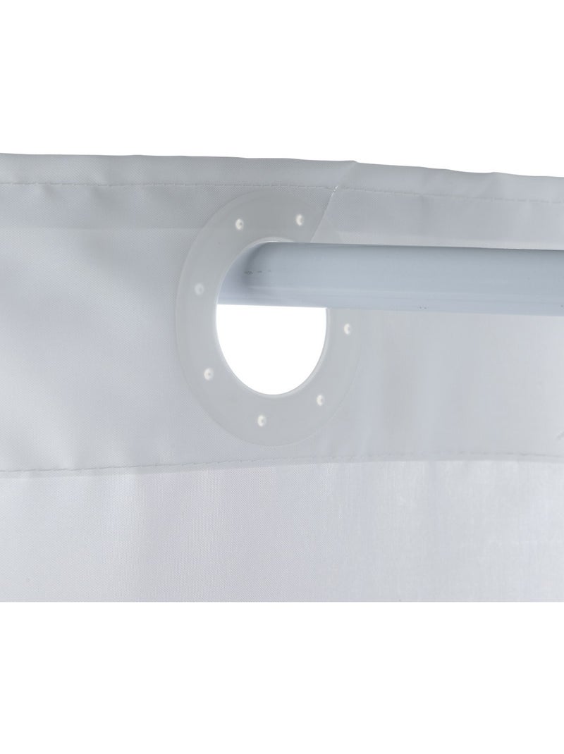 Cortina de ducha de poliéster con estampado de pompones Blanco - Kiabi