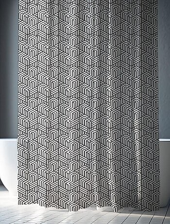 Cortina de ducha de poliéster con estampado geométrico