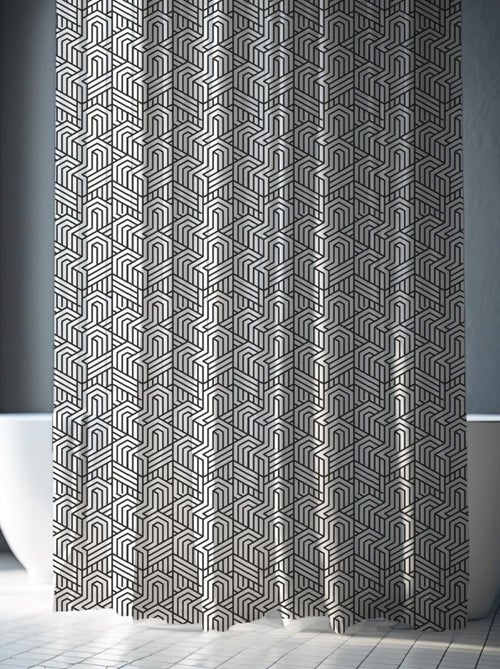 Cortina de ducha de poliéster con estampado geométrico - Kiabi