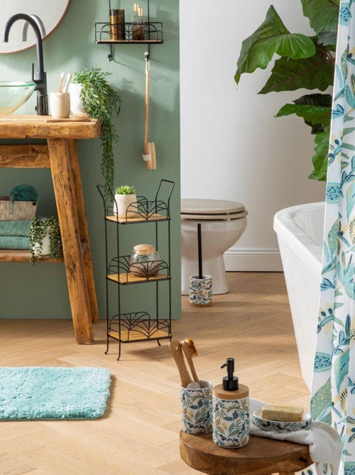 Cortina de ducha de poliéster con estampado tropical - Kiabi