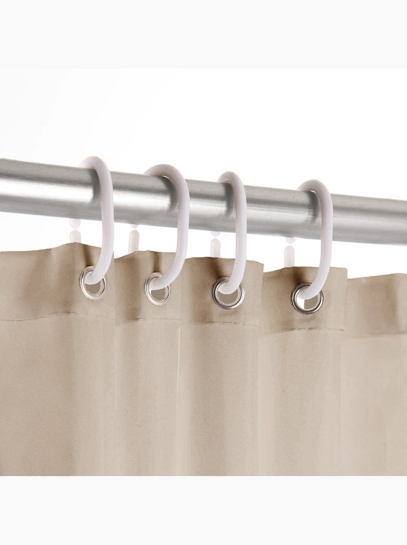 Cortina de ducha lisa con ganchos Taupe - Kiabi