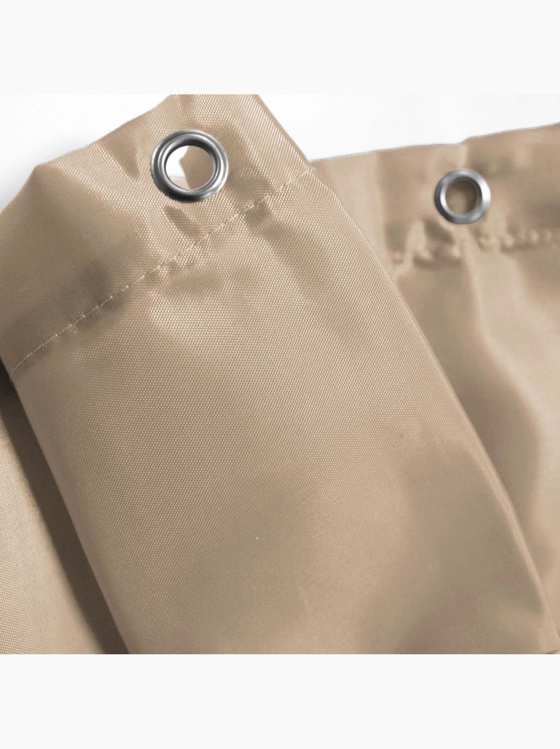 Cortina de ducha lisa con ganchos Taupe - Kiabi
