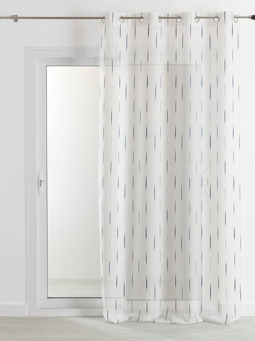 Cortina de estameña a rayas jacquard - Kiabi