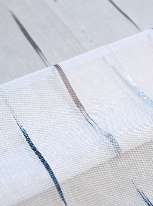 Cortina de estameña a rayas jacquard - Kiabi