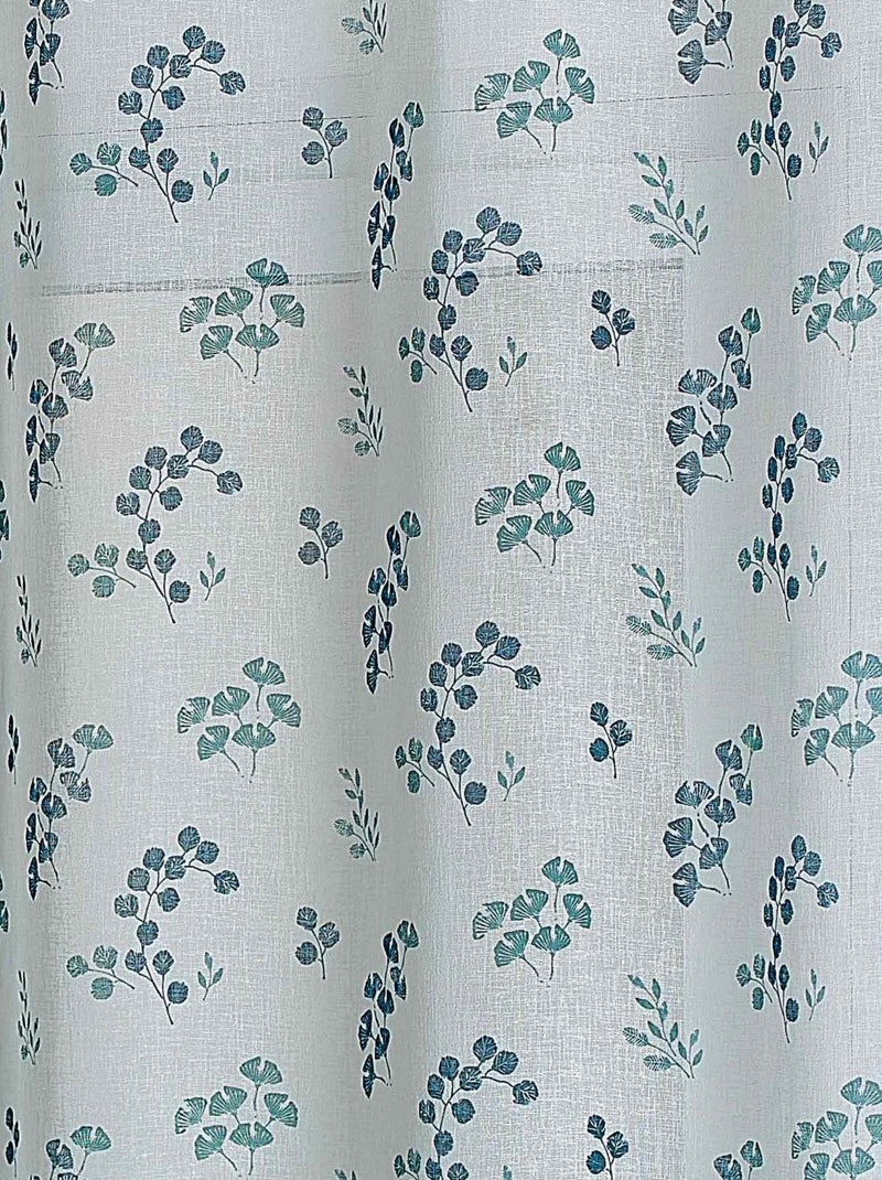 Cortina de estameña floral Azul - Kiabi