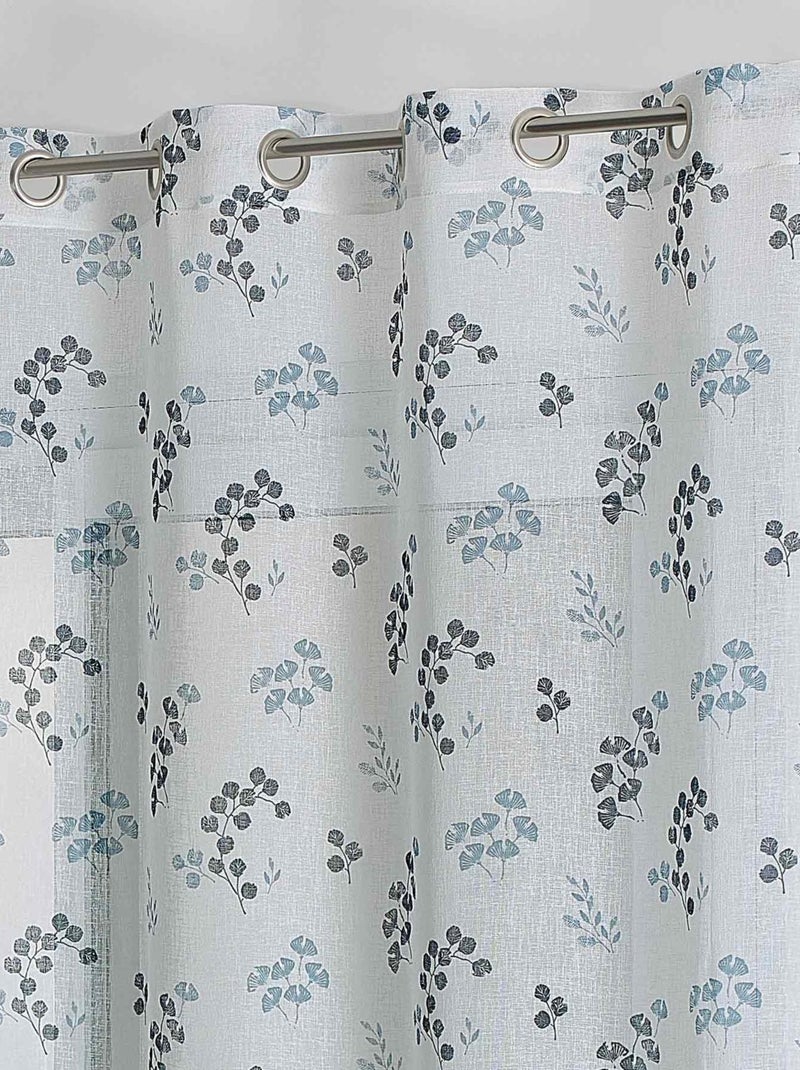 Cortina de estameña floral Gris claro - Kiabi