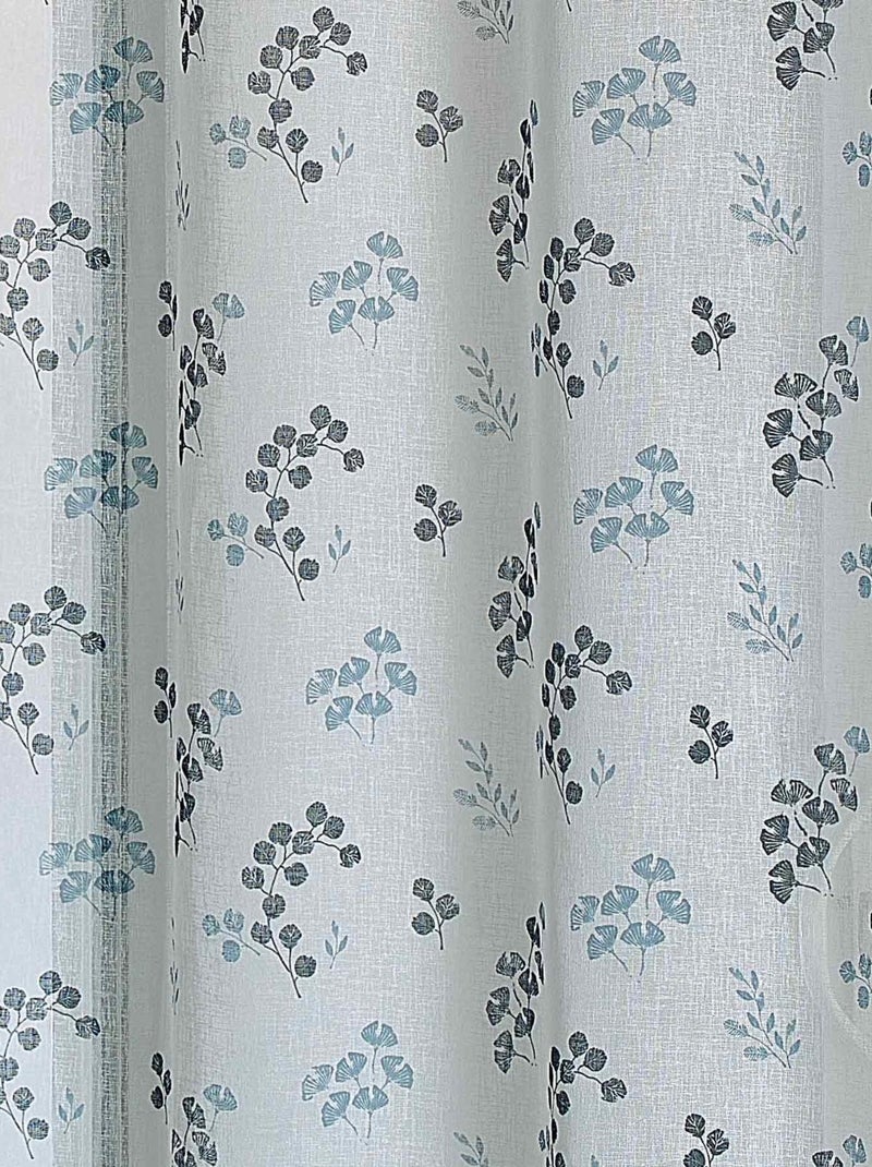 Cortina de estameña floral Gris claro - Kiabi