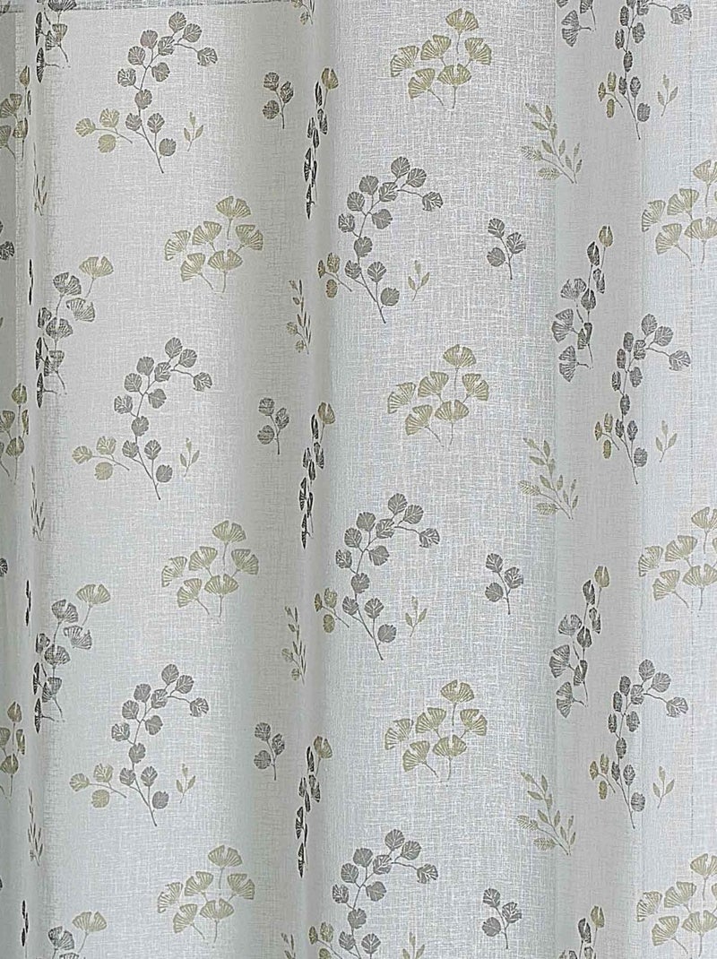 Cortina de estameña floral Taupe - Kiabi