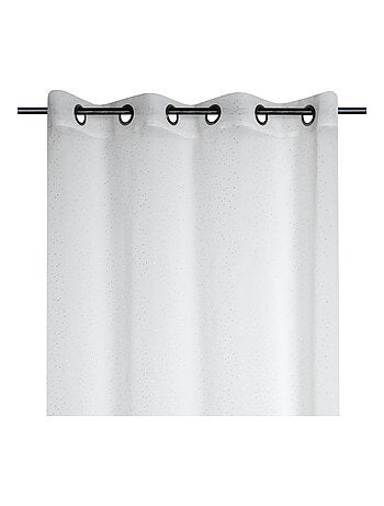 Cortina de gasa con acabados dorados y ojales