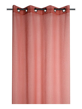 Cortina de gasa con acabados dorados y ojales