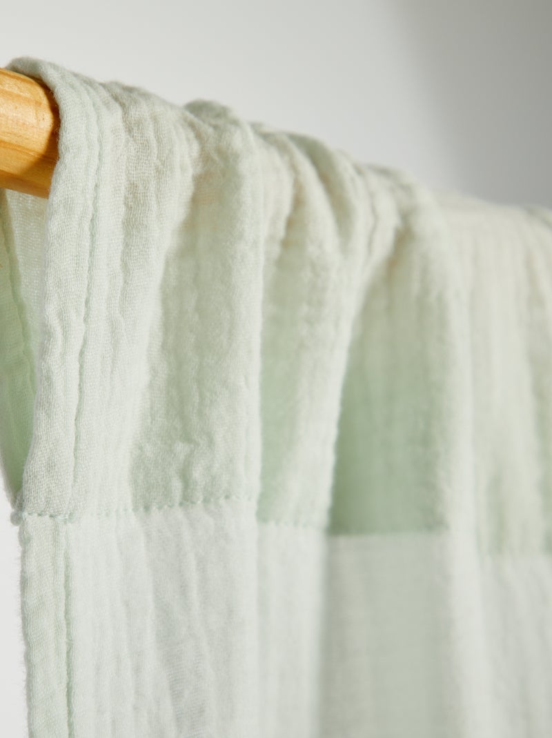 Cortina de gasa de algodón azul - Kiabi