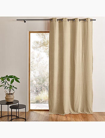 Cortina de gasa de algodón con ojales