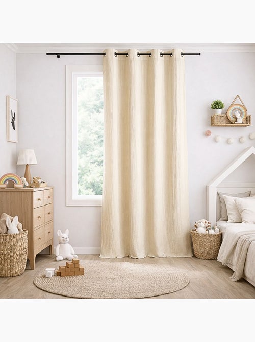 Cortina de gasa de algodón con ojales - Kiabi