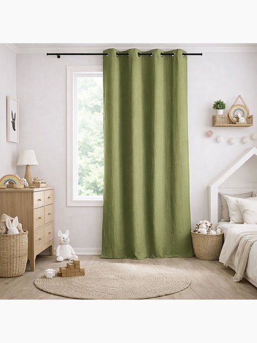 Cortina de gasa de algodón con ojales - Kiabi