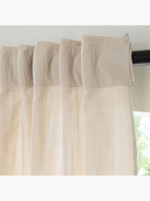 Cortina de gasa de algodón con presillas ocultas por unidad 140x260cm - Kiabi Cortina de gasa de algodón con presillas ocultas por unidad 140x260cm - Kiabi