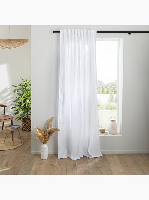Cortina de gasa de algodón con presillas ocultas por unidad 140x260cm - Kiabi Cortina de gasa de algodón con presillas ocultas por unidad 140x260cm - Kiabi