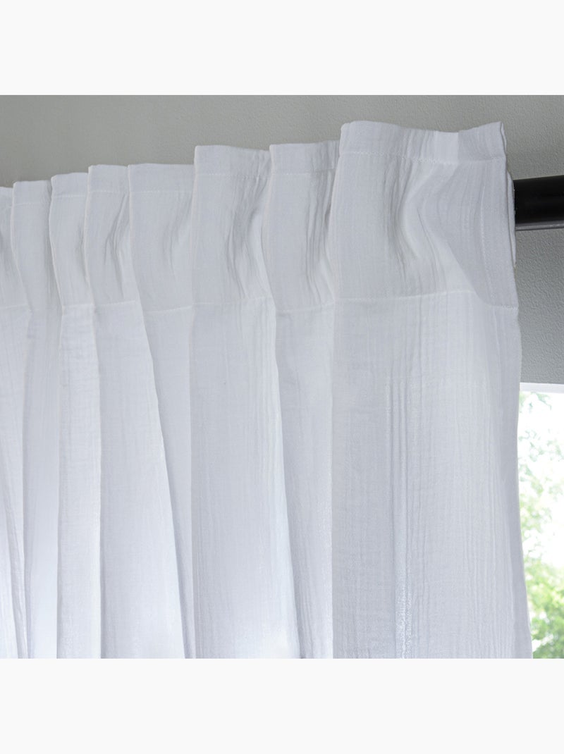 Cortina de gasa de algodón con presillas ocultas por unidad 140x260cm Blanco - Kiabi