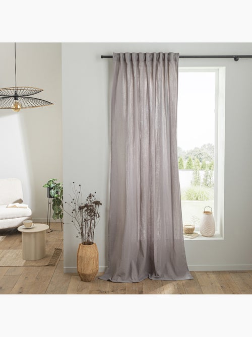 Cortina de gasa de algodón con presillas ocultas por unidad 140x260cm - Kiabi Cortina de gasa de algodón con presillas ocultas por unidad 140x260cm - Kiabi