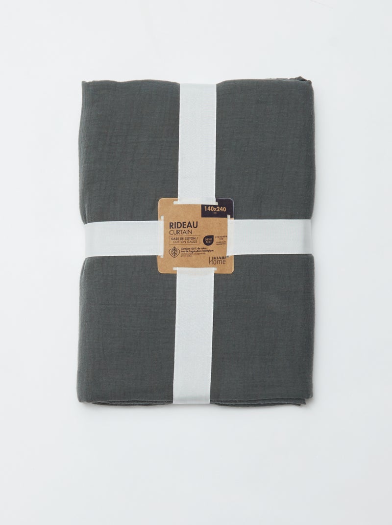 Cortina de gasa de algodón GRIS - Kiabi