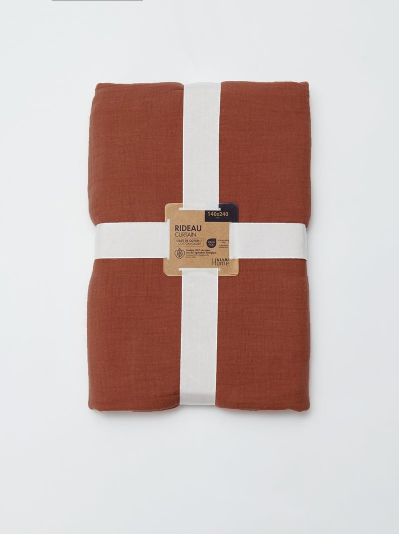 Cortina de gasa de algodón MARRON - Kiabi