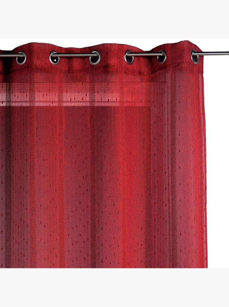 Cortina de gasa tejida con finas rayas en forma de malla Rojo - Kiabi