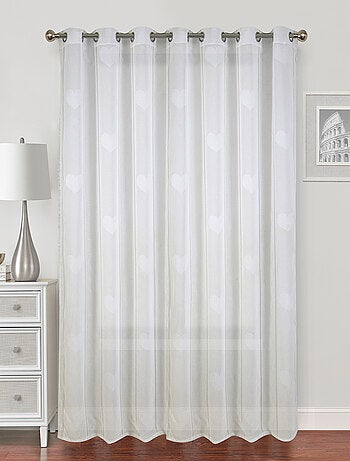 Cortina de gran anchura con corazones y lurex