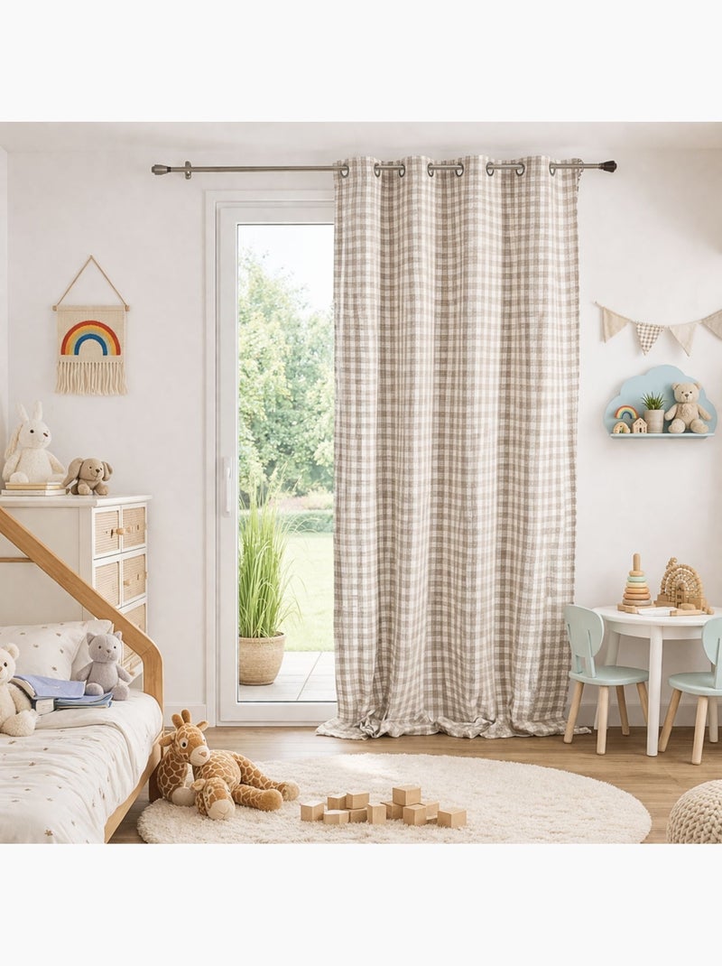 Cortina de guinga 100% algodón lourmarin Beige - Kiabi