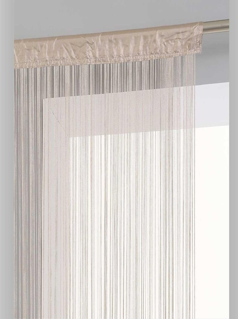 Cortina de hilos lisos y de colores Beige - Kiabi
