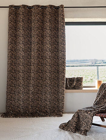 Cortina de imitación de piel de leopardo