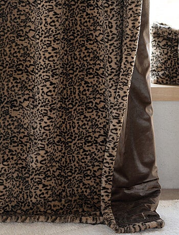Cortina de imitación de piel de leopardo