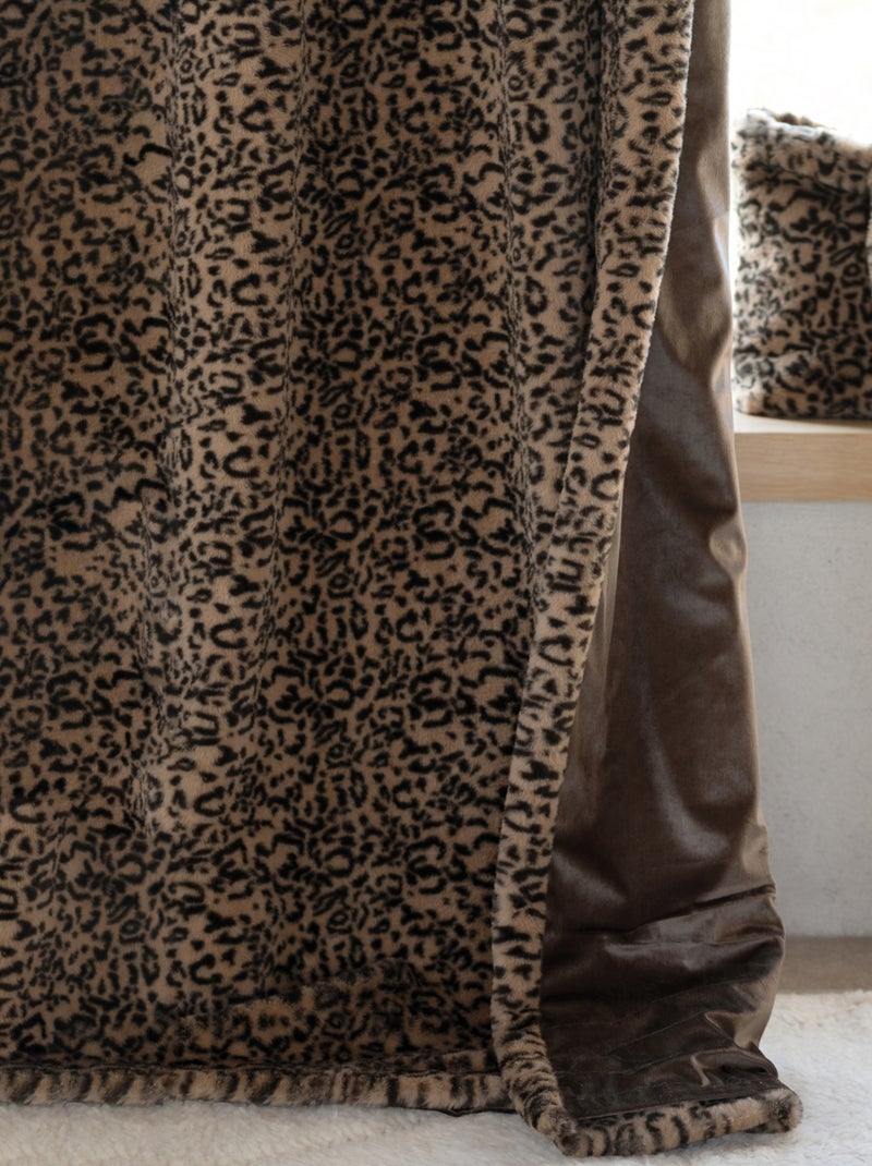 Cortina de imitación de piel de leopardo Beige - Kiabi