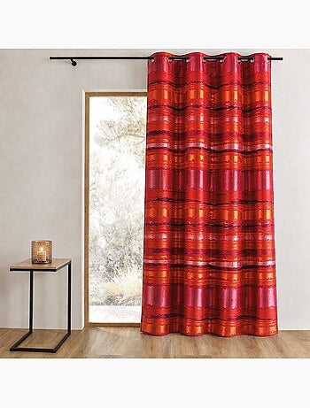 Cortina de jacquard a rayas de colores