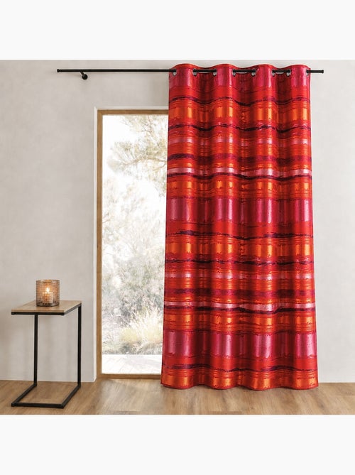 Cortina de jacquard a rayas de colores - Kiabi Cortina de jacquard a rayas de colores - Kiabi
