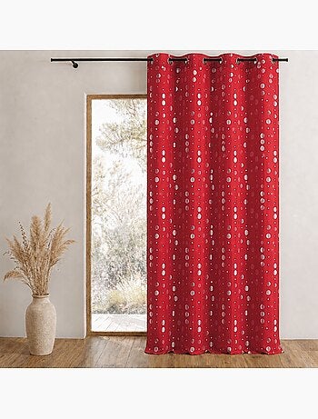 Cortina de jacquard arrugado con motivos circulares