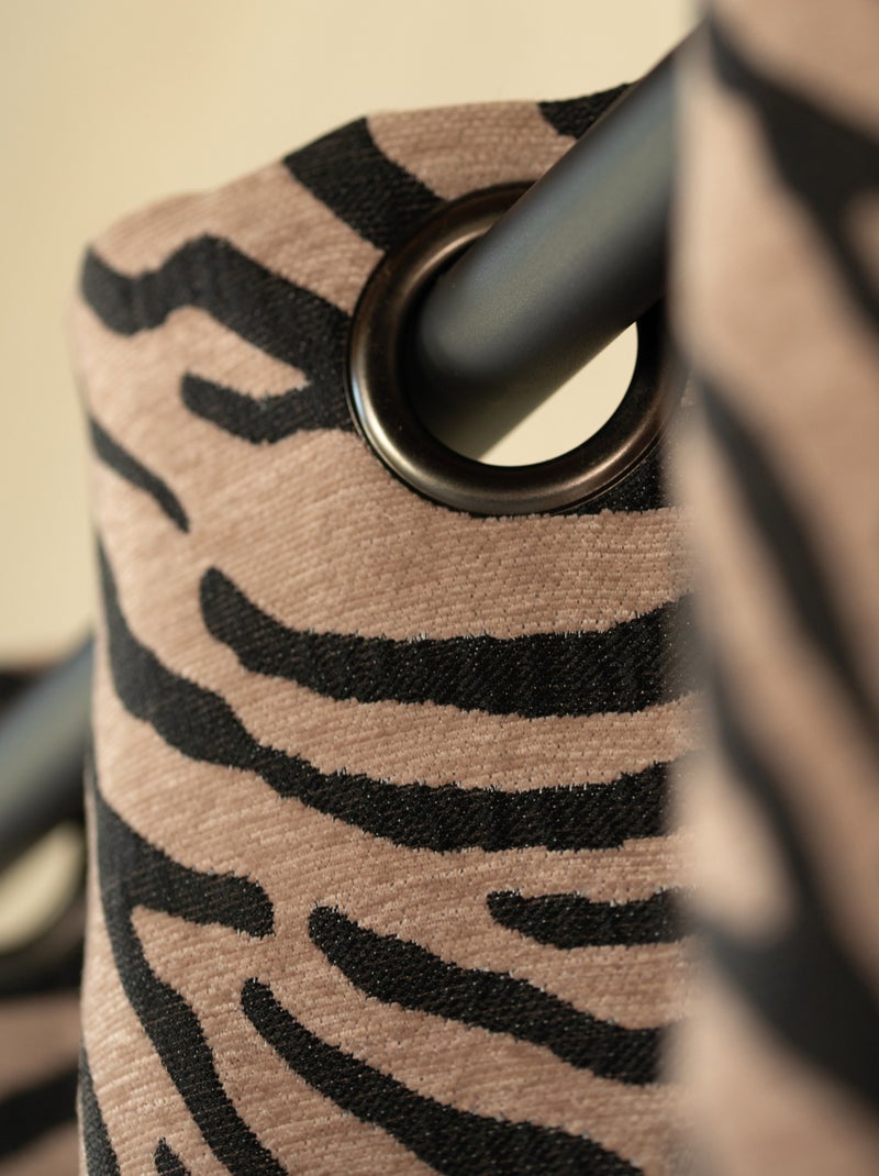 Cortina de jacquard cebra Negro - Kiabi