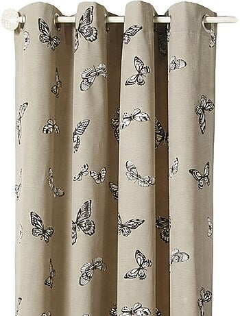Cortina de jacquard con estampado de mariposas