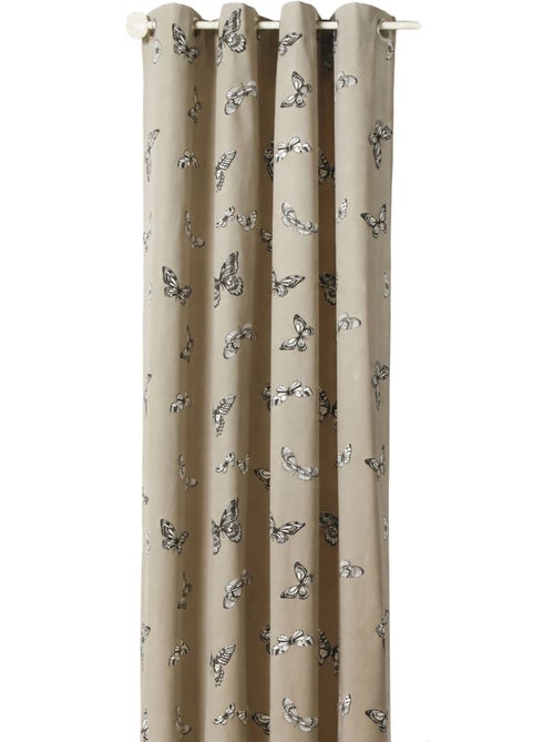 Cortina de jacquard con estampado de mariposas - Kiabi
