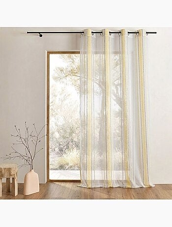 Cortina de jacquard con finas rayas verticales