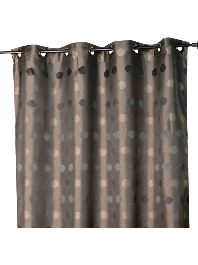 Cortina de jacquard con lunares tono sobre tono Taupe - Kiabi