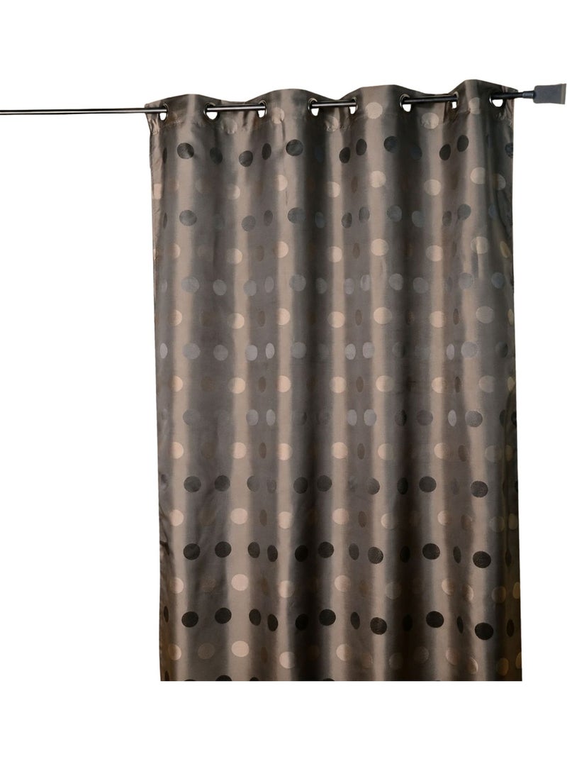 Cortina de jacquard con lunares tono sobre tono Taupe - Kiabi