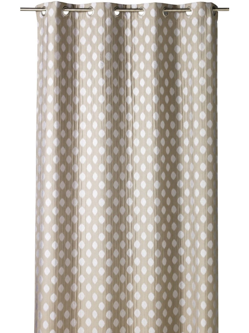 Cortina de jacquard con motivos redondeados, peso Taupe - Kiabi