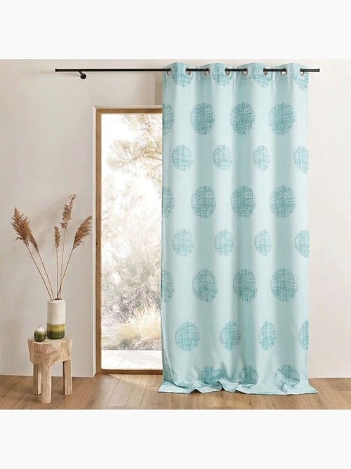 Cortina de jacquard con motivos redondos jaspeados - Kiabi Cortina de jacquard con motivos redondos jaspeados - Kiabi